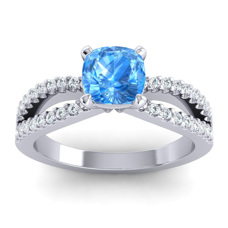 Swiss Blue Topaz and Diamond