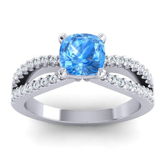 Swiss Blue Topaz and Diamond