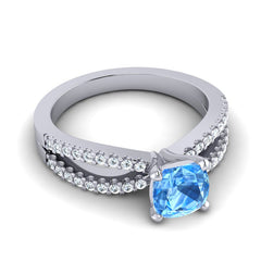 Swiss Blue Topaz and Diamond