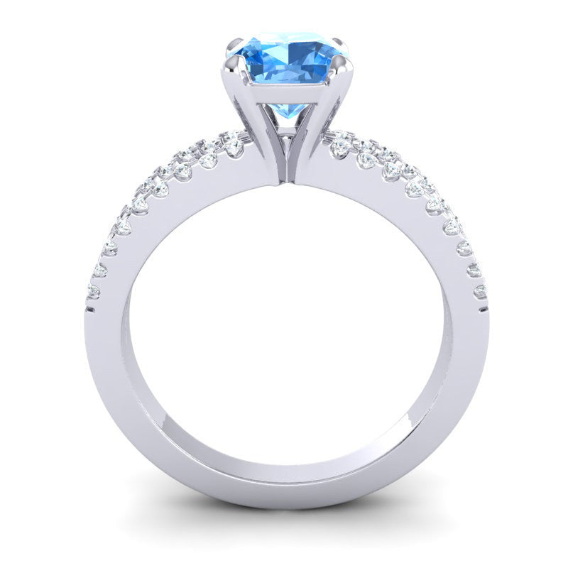 Swiss Blue Topaz and Diamond