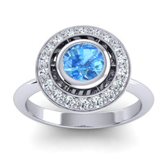 Swiss Blue Topaz and Diamond