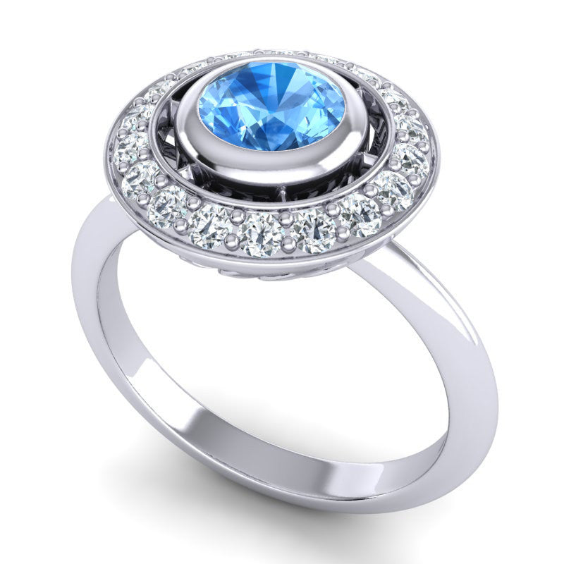 Swiss Blue Topaz and Diamond