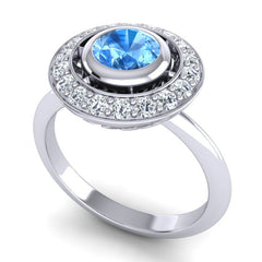Swiss Blue Topaz and Diamond