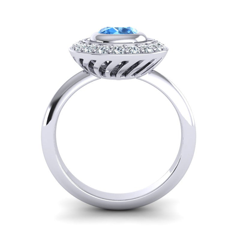 Swiss Blue Topaz and Diamond