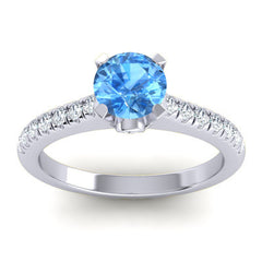 Swiss Blue Topaz and Diamond