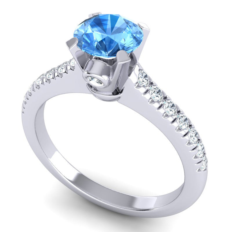 Swiss Blue Topaz and Diamond