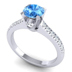 Swiss Blue Topaz and Diamond