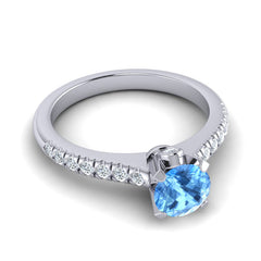Swiss Blue Topaz and Diamond