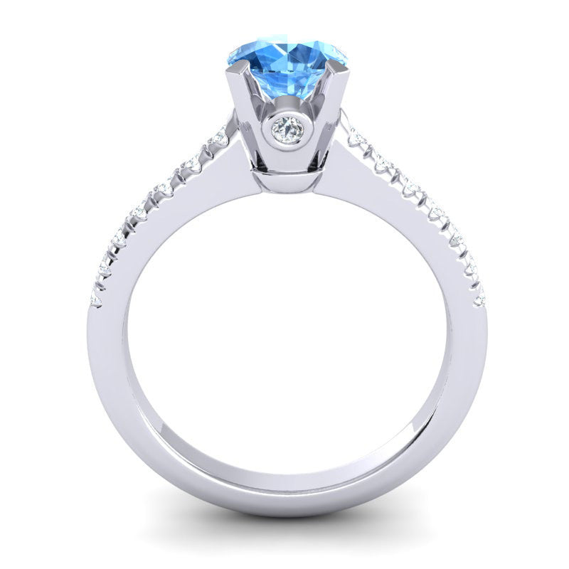 Swiss Blue Topaz and Diamond