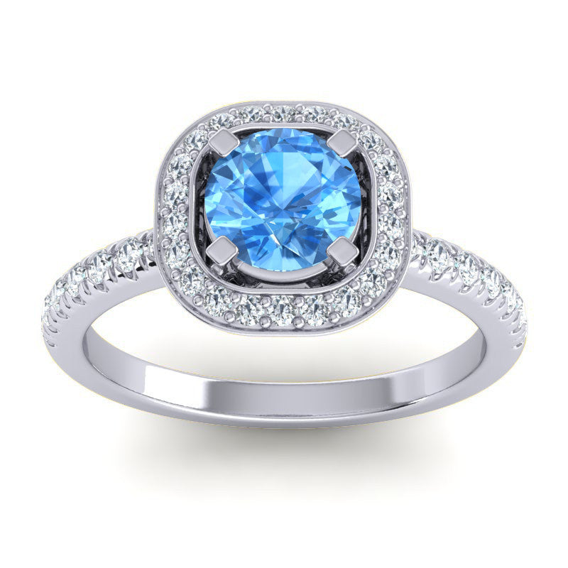 Swiss Blue Topaz and Diamond