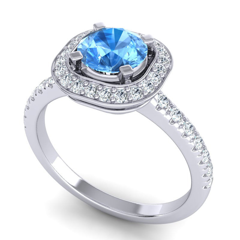 Swiss Blue Topaz and Diamond
