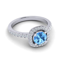 Swiss Blue Topaz and Diamond
