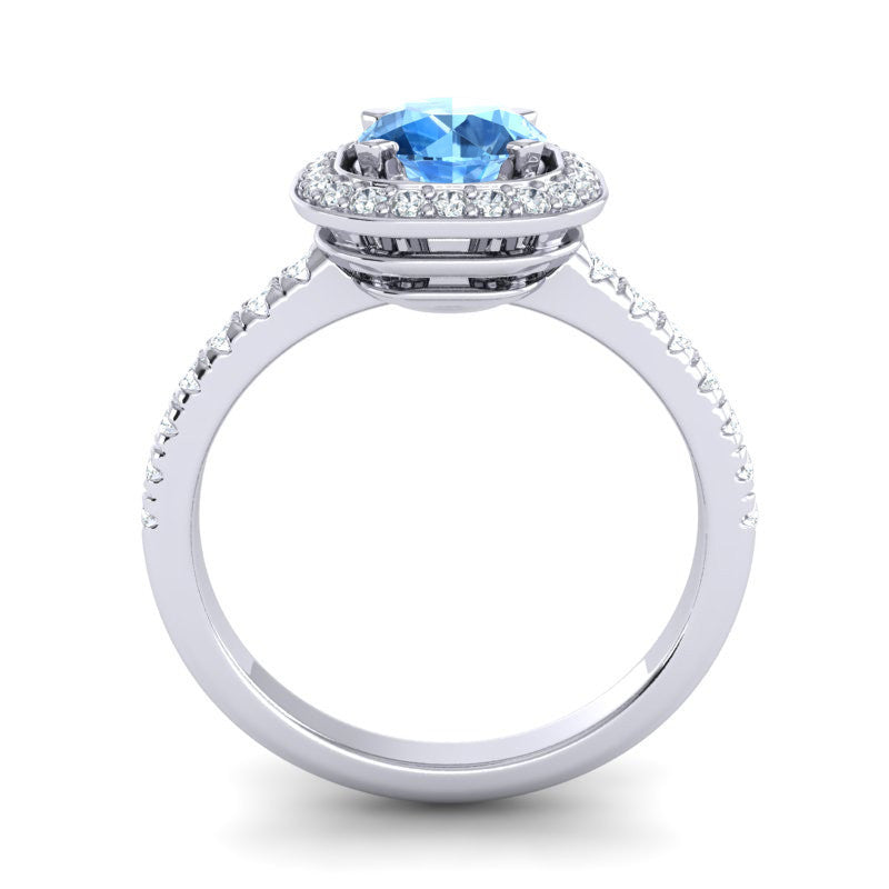 Swiss Blue Topaz and Diamond