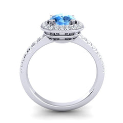Swiss Blue Topaz and Diamond