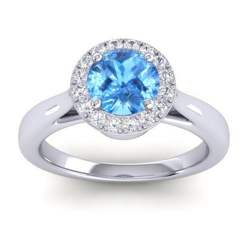 Swiss Blue Topaz and Diamond
