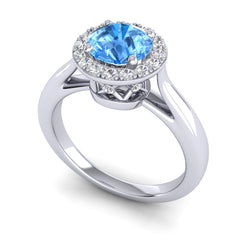 Swiss Blue Topaz and Diamond