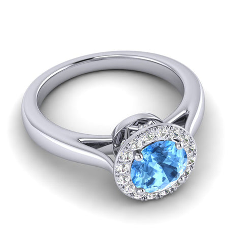 Swiss Blue Topaz and Diamond