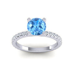 Swiss Blue Topaz and Diamond