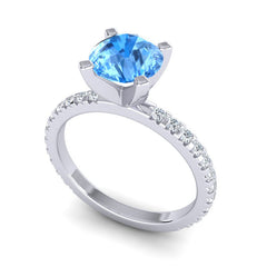 Swiss Blue Topaz and Diamond