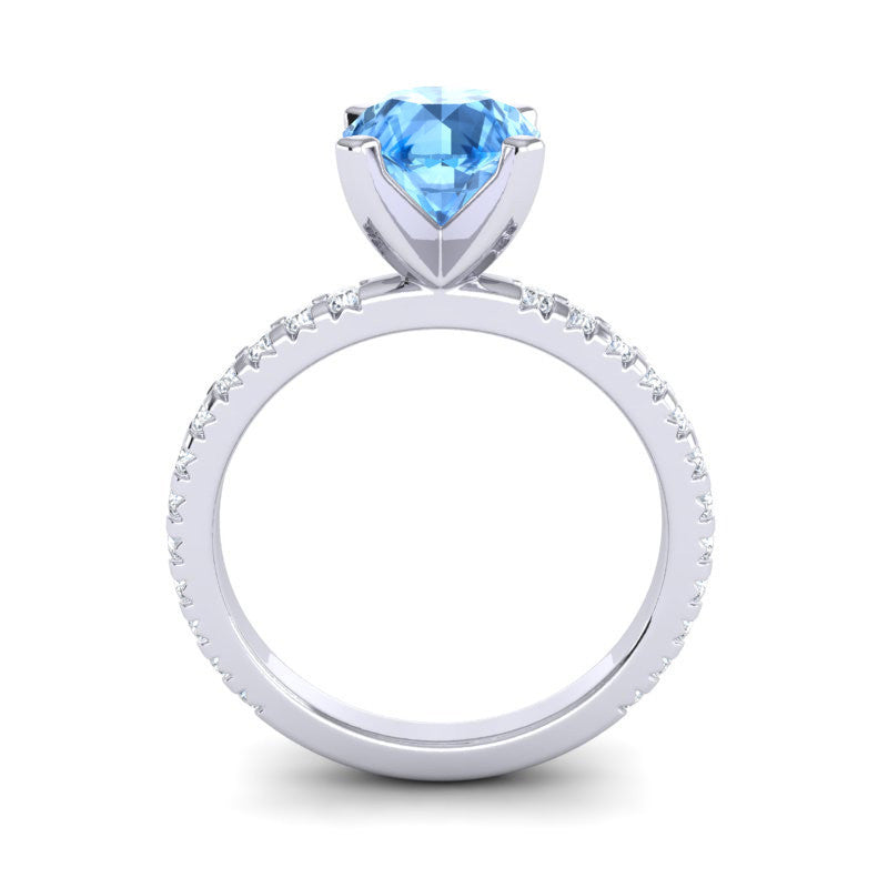 Swiss Blue Topaz and Diamond