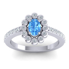Swiss Blue Topaz and Diamond