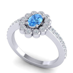 Swiss Blue Topaz and Diamond