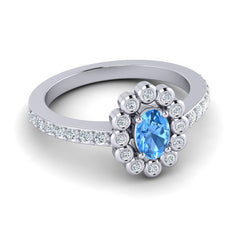 Swiss Blue Topaz and Diamond