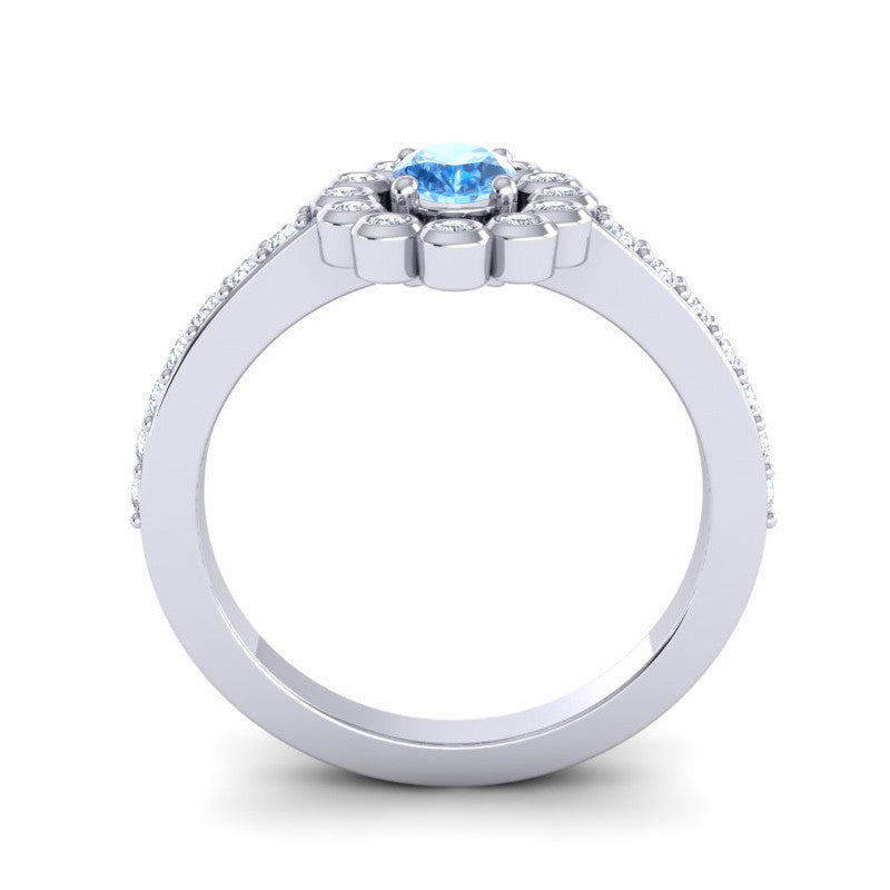 Swiss Blue Topaz and Diamond