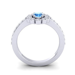 Swiss Blue Topaz and Diamond