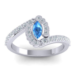 Swiss Blue Topaz and Diamond