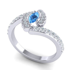 Swiss Blue Topaz and Diamond