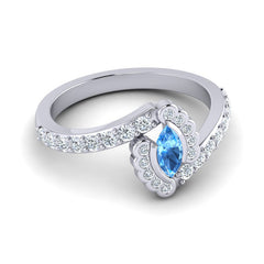 Swiss Blue Topaz and Diamond