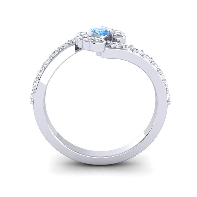 Swiss Blue Topaz and Diamond