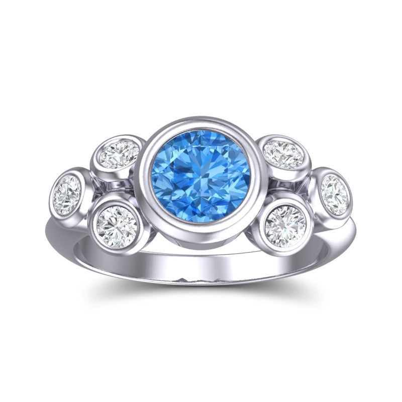 Swiss Blue Topaz and Diamond