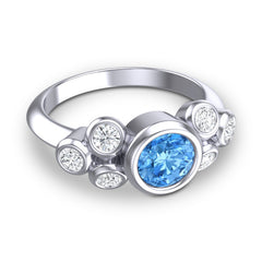 Swiss Blue Topaz and Diamond