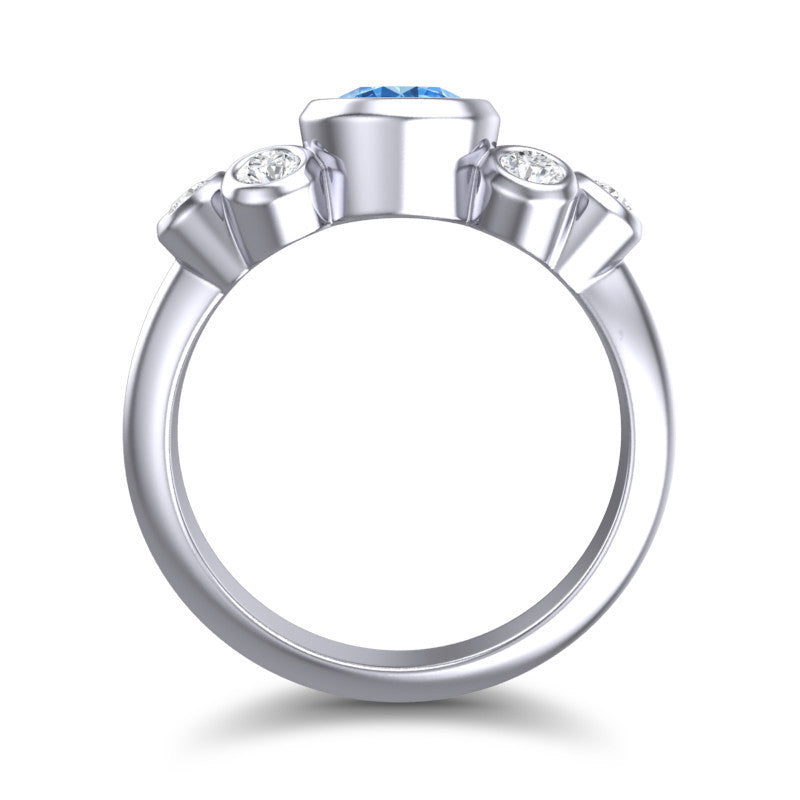 Swiss Blue Topaz and Diamond