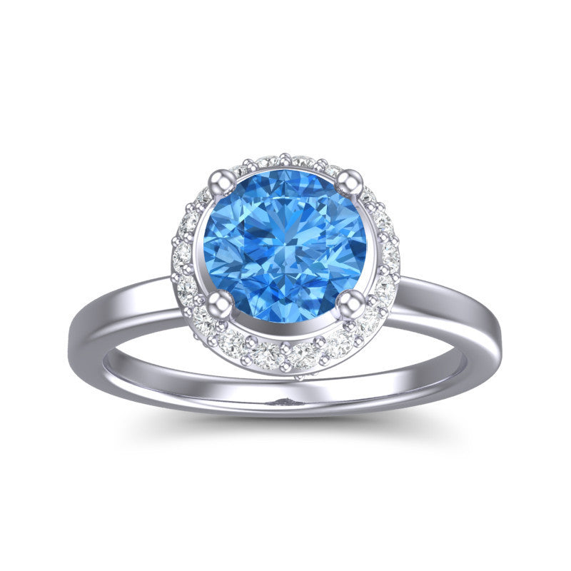 Swiss Blue Topaz and Diamond