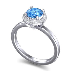 Swiss Blue Topaz and Diamond
