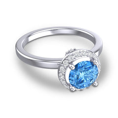 Swiss Blue Topaz and Diamond