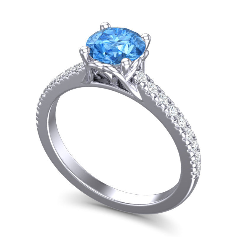 Swiss Blue Topaz and Diamond