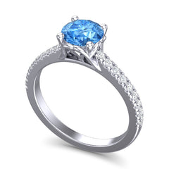 Swiss Blue Topaz and Diamond