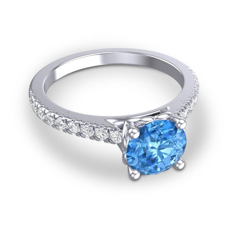 Swiss Blue Topaz and Diamond
