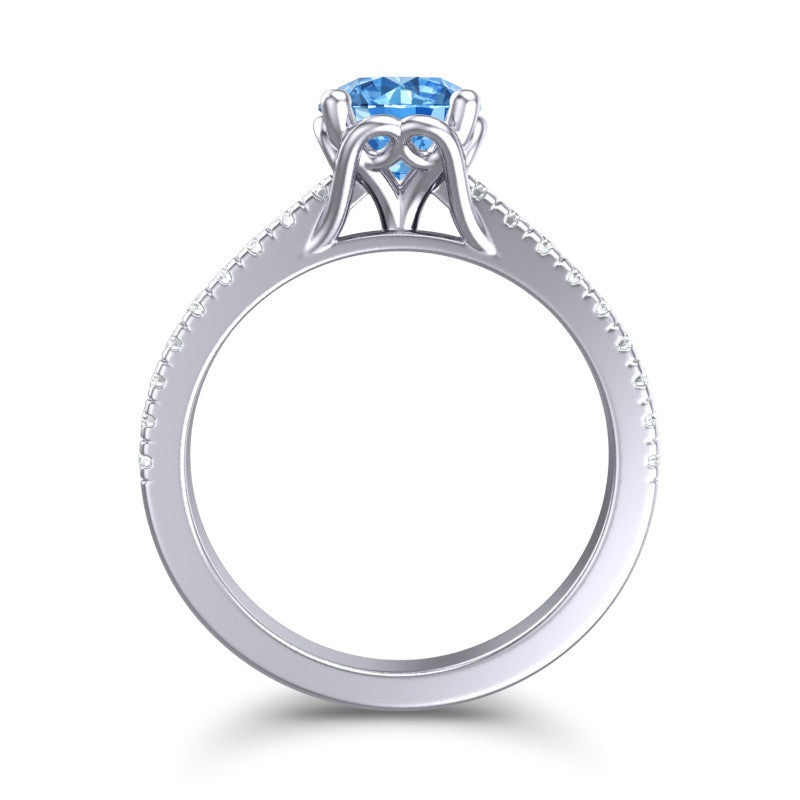 Swiss Blue Topaz and Diamond