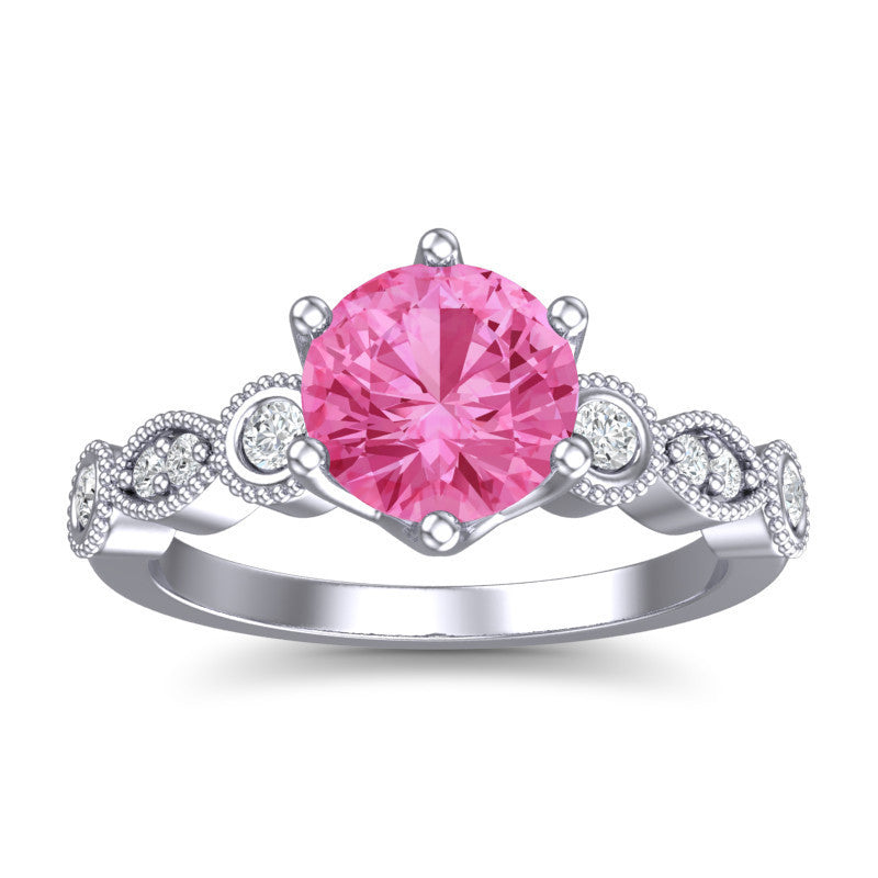 Pink Tourmaline and Diamond