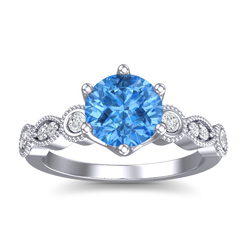 Swiss Blue Topaz and Diamond