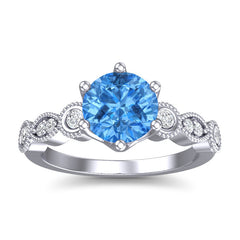 Swiss Blue Topaz and Diamond