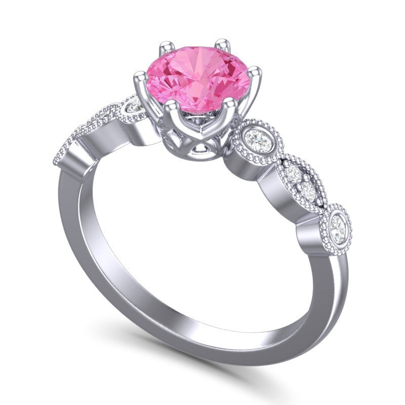Pink Tourmaline and Diamond