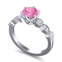 Pink Tourmaline and Diamond