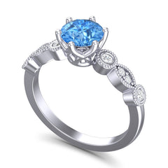 Swiss Blue Topaz and Diamond