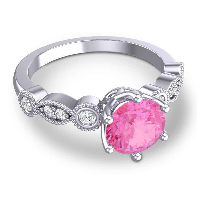 Pink Tourmaline and Diamond